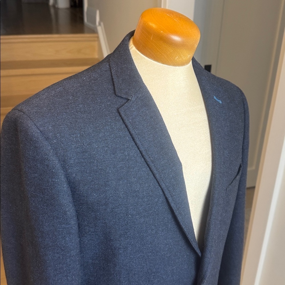 Racing Green British Style Wool Blend Blazer – Size 42 – Navy - Picture 2 of 8